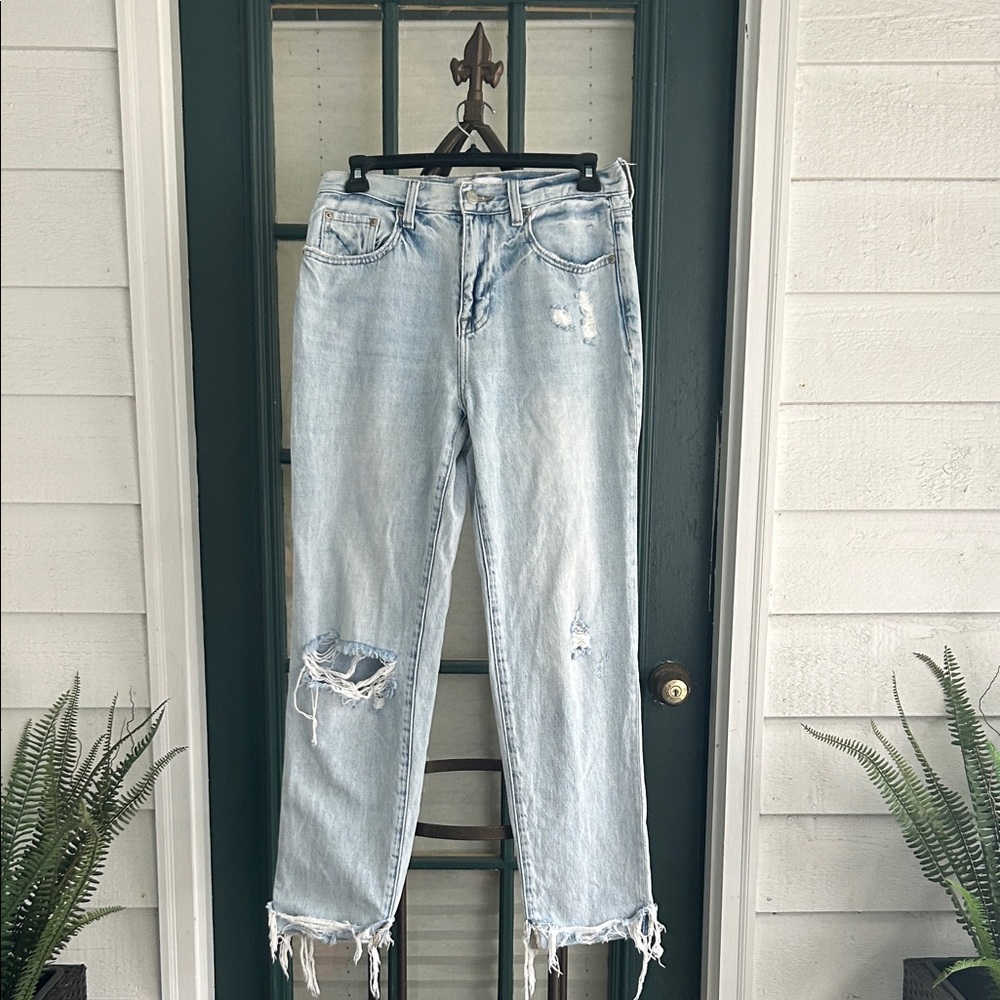 pistola Light Wash Distressed Boyfriend Jeans